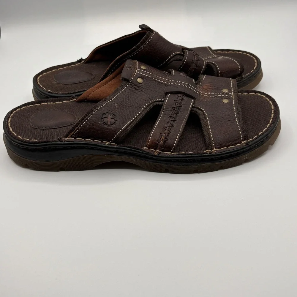 Dr. Martens Dax Sandals Mens Size 12 Brown Leather Slide Slip On Y2K Style - Picture 6 of 10